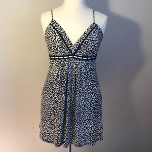 Black leopard chemise nightgown